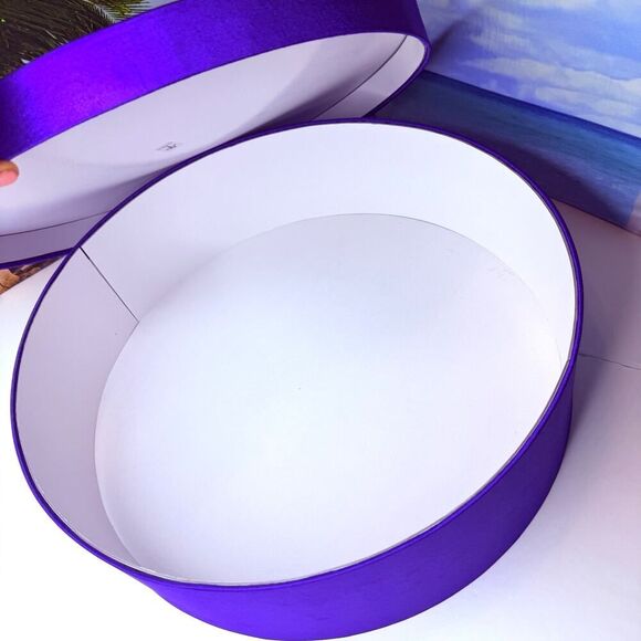 Prince Estate Purple Fabric Collector Box 
Round Hat Box-Style Lid, Paisley Park - Picture 6 of 13